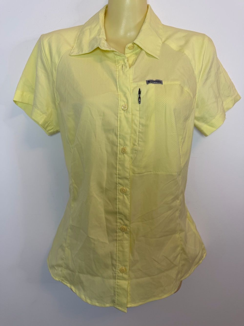 Columbia Yellow Short-Sleeve Button-Front Shirt